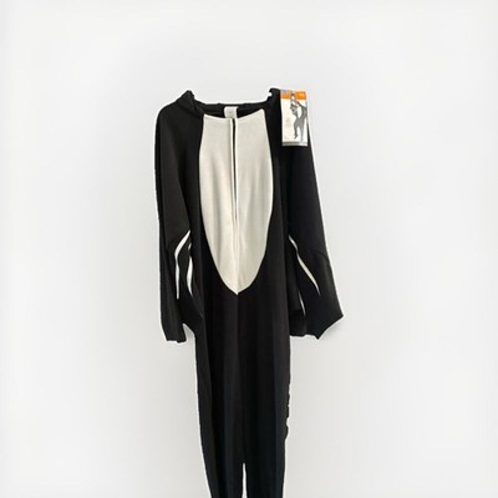 Adult Fleece Black Bat Costume Jumpsuit Size Large